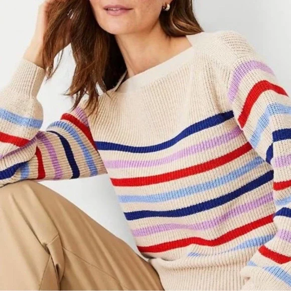 Ann Taylor Multicolor Striped Sweater - Picture 6 of 7